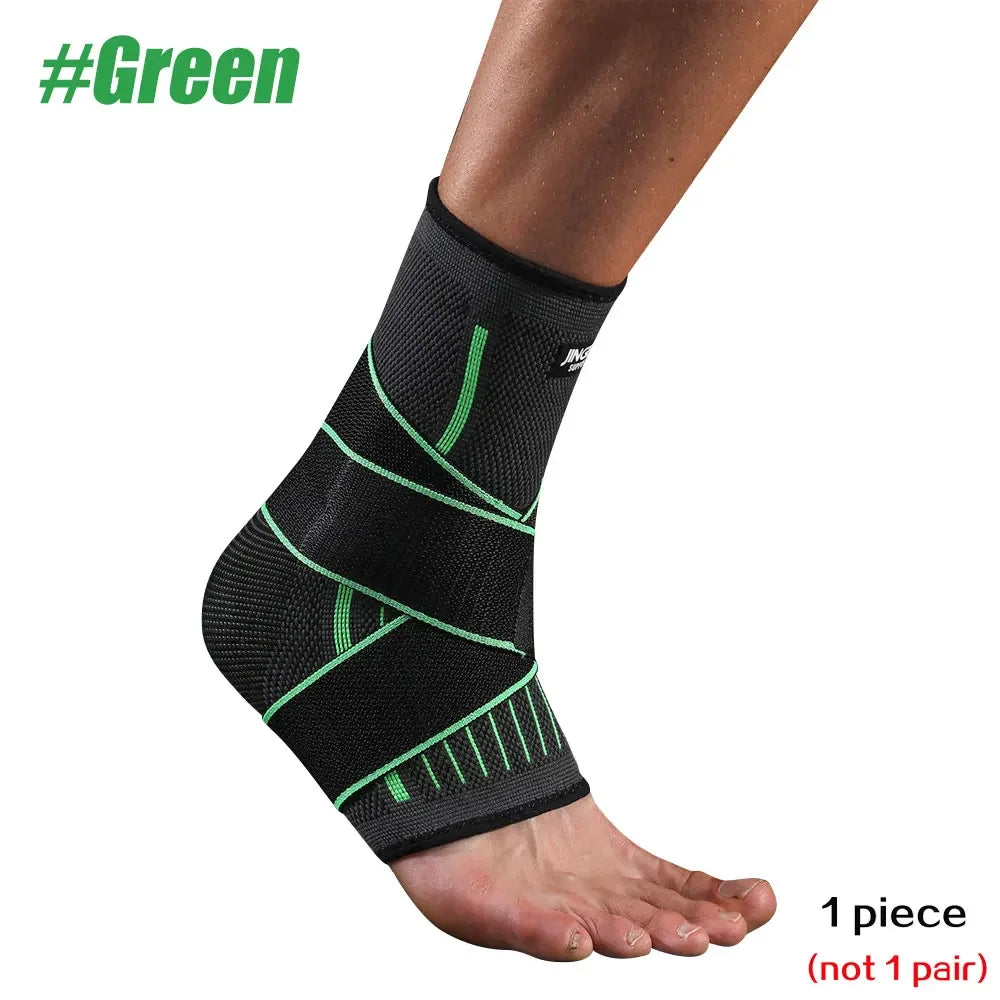 1 Pcs Ankle Brace Compression Sleeve, Adjustable Ankle Support Strap for Sprained, Plantar Fasciitis, Injury Recovery, Running