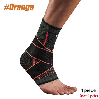 1 Pcs Ankle Brace Compression Sleeve, Adjustable Ankle Support Strap for Sprained, Plantar Fasciitis, Injury Recovery, Running