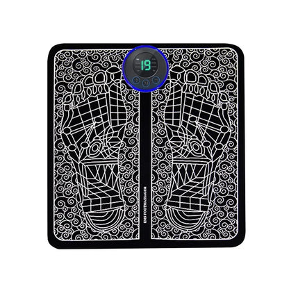EMS Pulse Foot Massger Sole Massage Pad Current Stimulation 8 Modes 19 Level Relaxation USB Charging Therapy Instrument Foot Spa