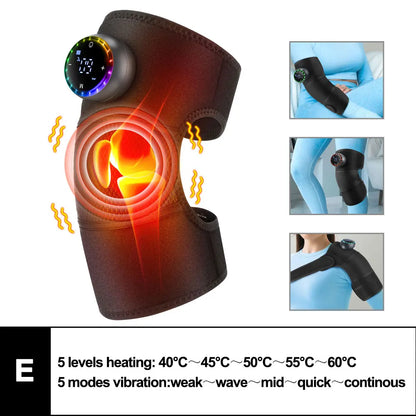 Electric Heated Vibration Knee Massage Pad 3 in 1 Massager for Shoulder Elbow Hot Compress Thermal Joint Brace Muscle Relaxation